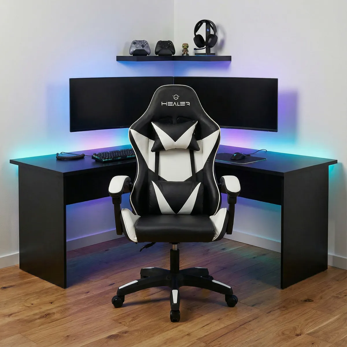 Cadeira Gamer Lancer Preta e Branca