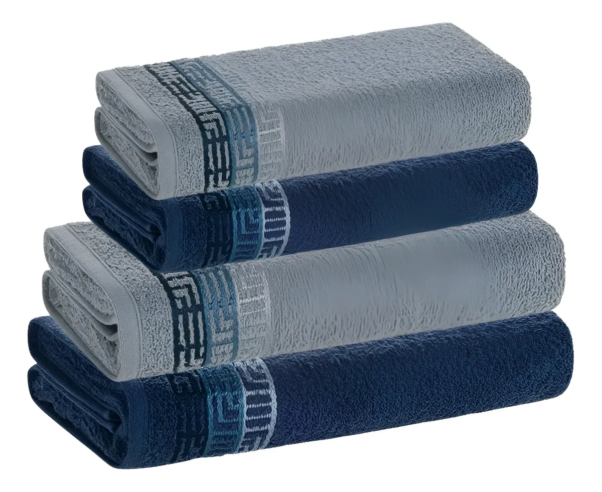 Jogo de Toalhas 100% Algodão Azul