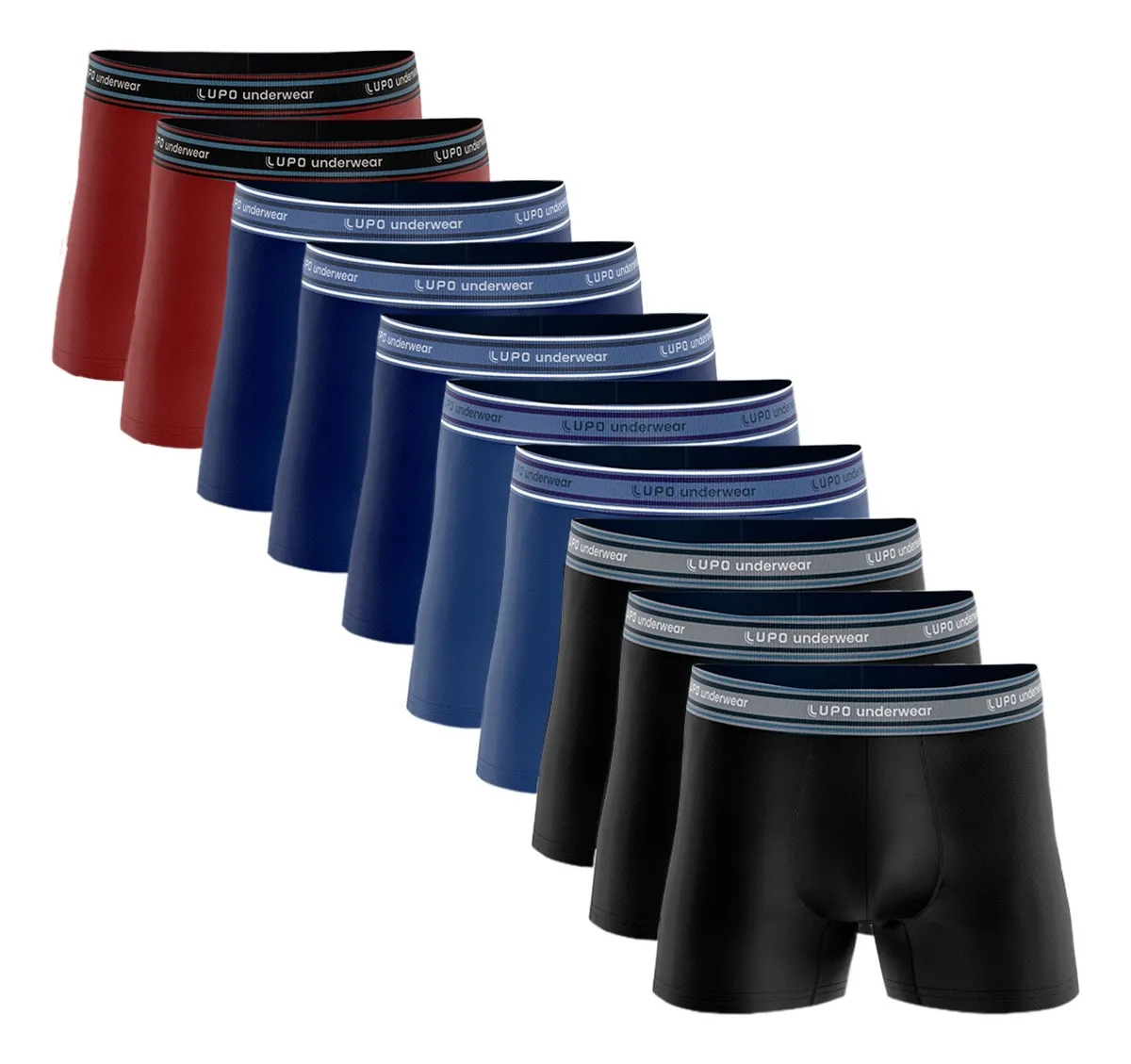 Kit de 10 Cuecas Boxer Masculinas Lupo